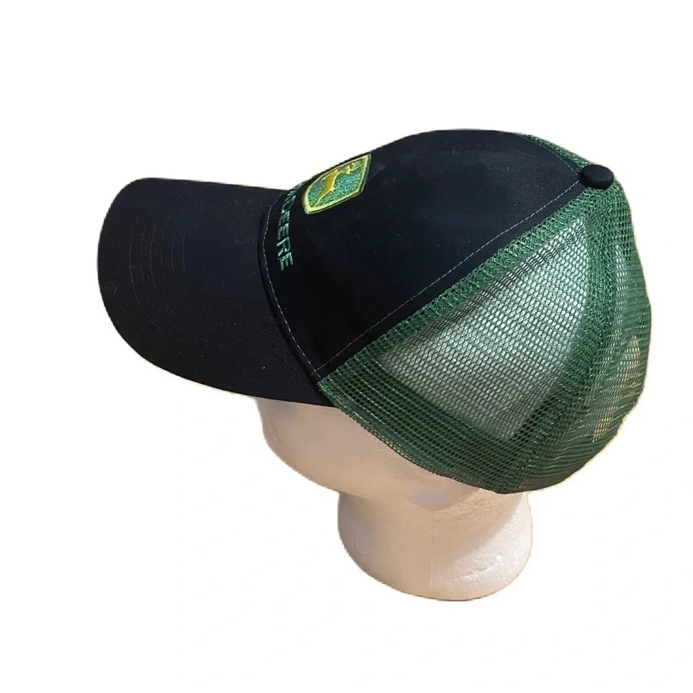 Vintage John Deere Mesh SnapBack Hat Green Yellow Farming Tractor